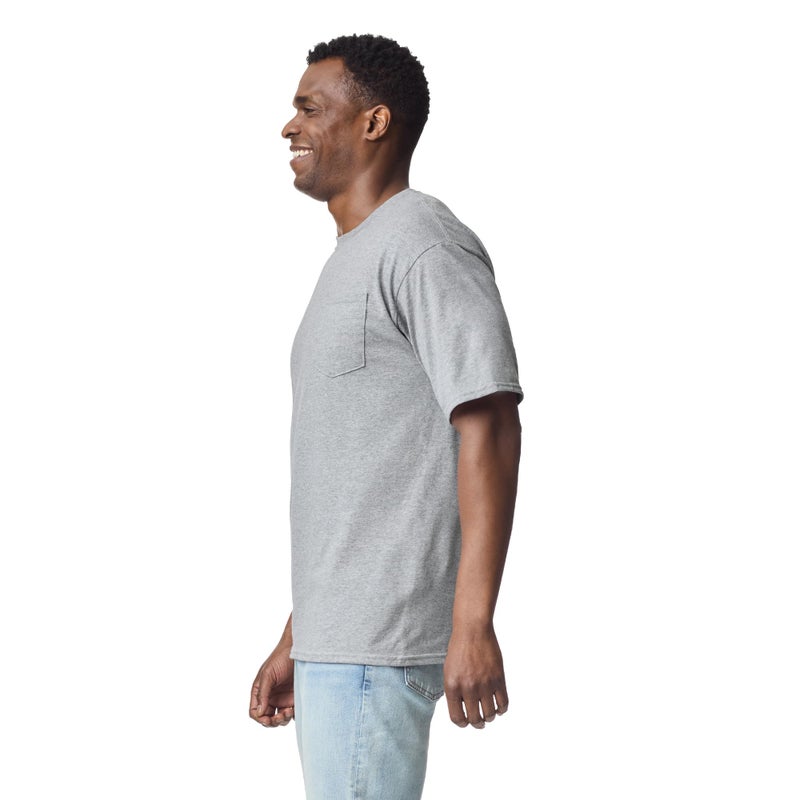 Gildan Men's DryBlend Workwear T-Shirts with Pocket, 2-Pack Shirt, Sport Grey, Medium - Image 4